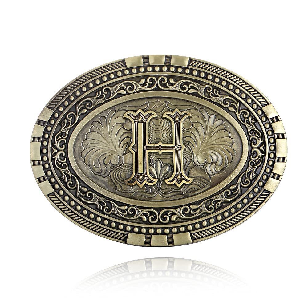 6141 Western cowboy belt buckle initials ABCDEF TO Z 's novelty upgraded